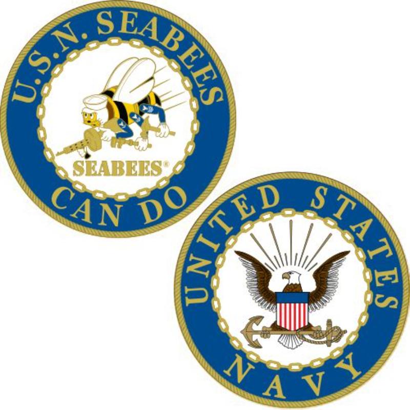CH1332 Challenge Coin - USN, Seabee Can Do - 1.75 in.