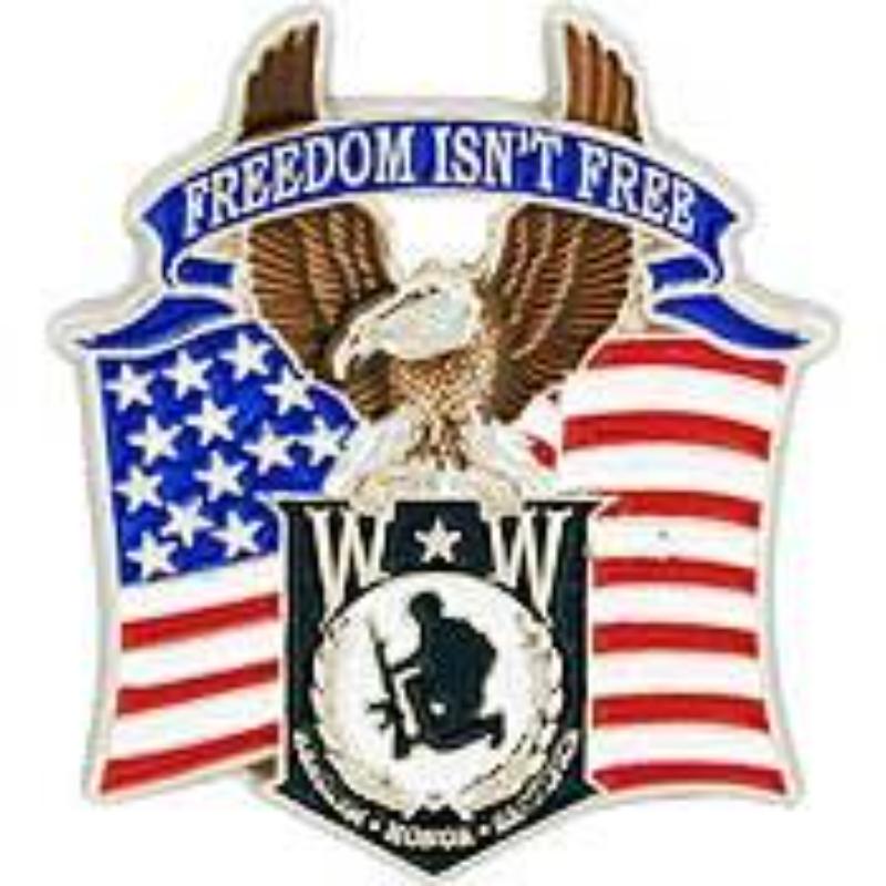 P12607 Pin - Wounded Warrior Eagle - Freedom Isnt free - 1.25 in.