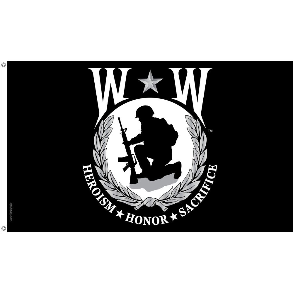F3146-06 Flag - Wounded Warrior, Nylon-Glow - 4 x 6 ft.