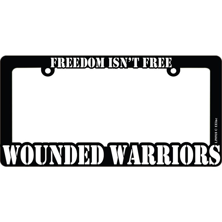 LP0918 Heavy Plastic License Plate Frame, Wounded Warrior - 6 x 12 in.