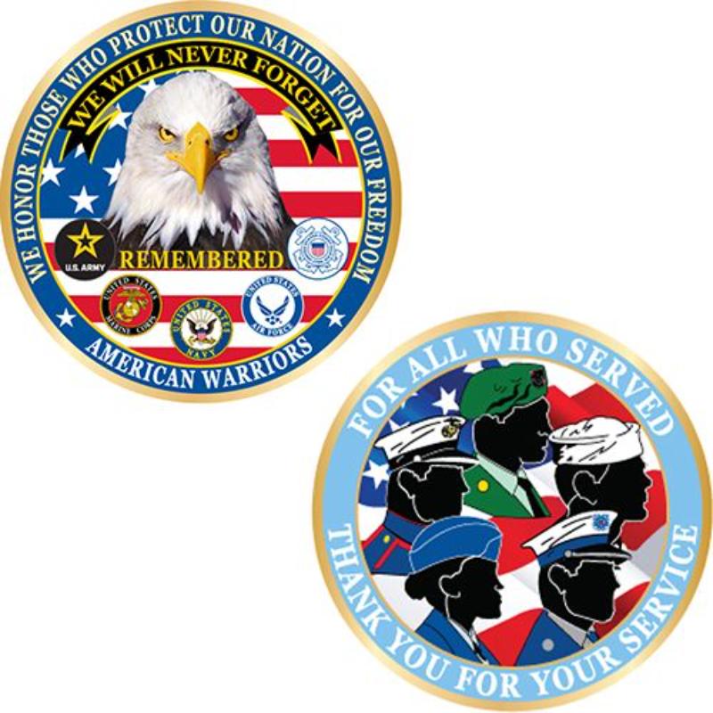 CH3420 Challenge Coin - American Warriors - 1.75 in.