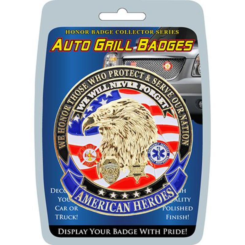 MD6126 Car Grill Decal - American Heroes - 3.25 in.