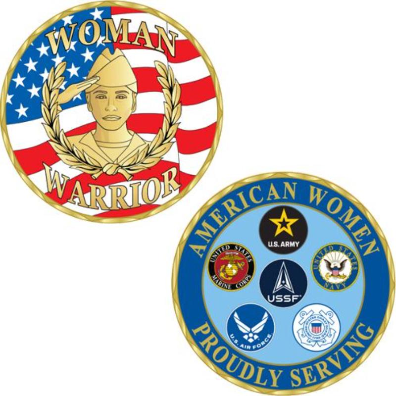 CH3418 Challenge Coin - Woman Warrior - 1.75 in.