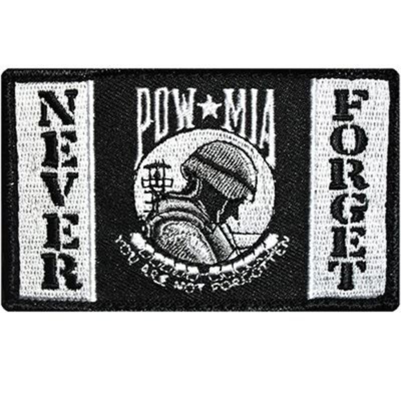 PM3807V Patch - Pow Mia Flag Not Forgot - Cloth Hook & Eye - 3.5 x 2.25 in.