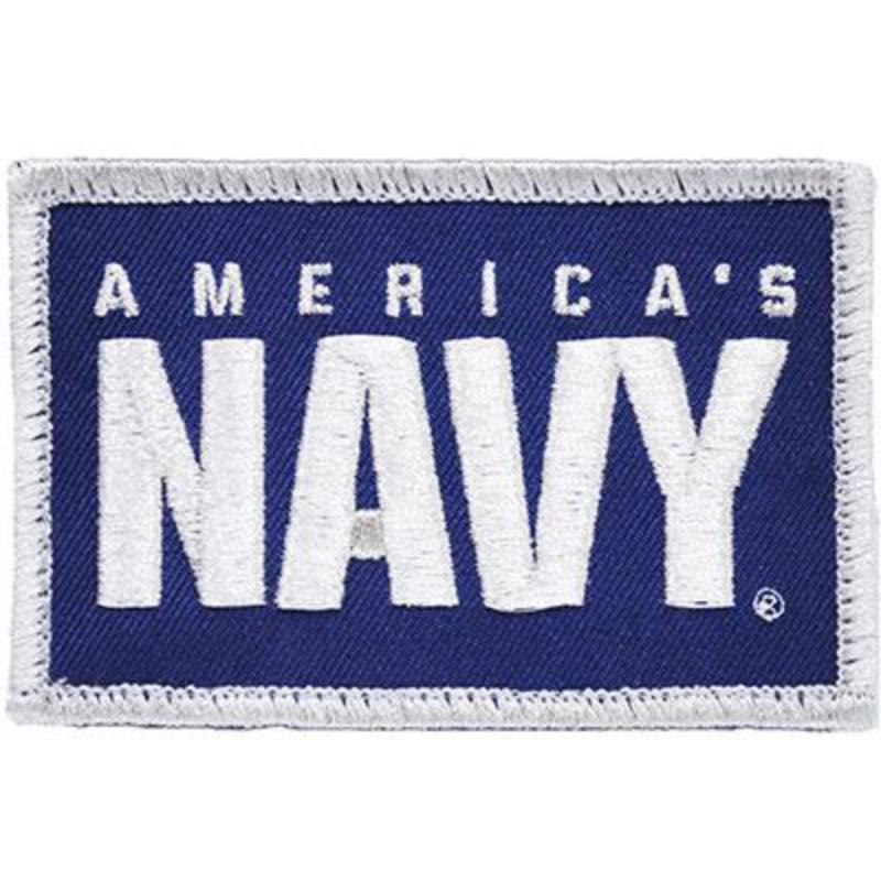 PM0634V Patch - USN Americas Navy - Cloth Hook & Eye - 3.5 x 2.25 in.