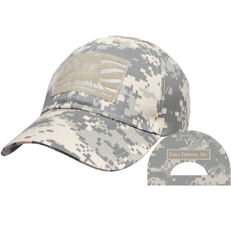 CP00030 Cap - Tactical Operations Camo Army - Brushed Twill - Cloth Hook & Eye Closure - Medium