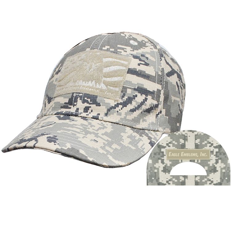 CP00036 Cap - Tactical Operations, Camo Air Force - Brushed Twill - Cloth Hook & Eye Closure - Medium