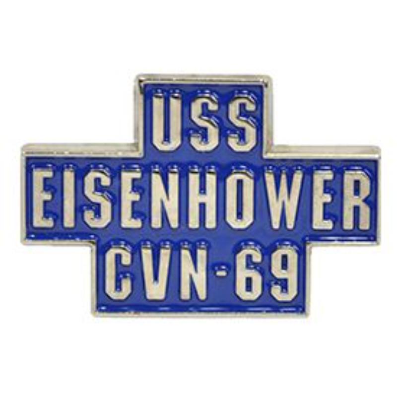 P14933 Pin - USS, Eisenhower - Script - 1.25 in.