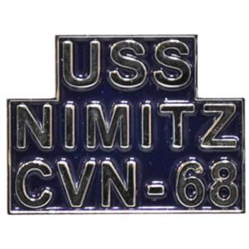 P14975 Pin - USS, Nimitz - Script - 1 in.