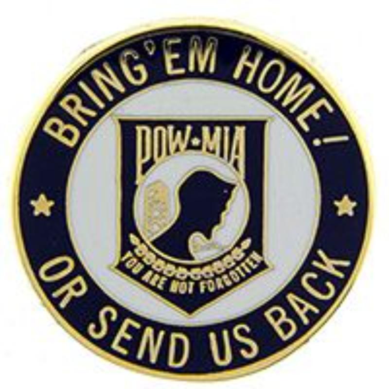 P15214 Pin - Pow Mia, Bring EM, Home - 1 in.