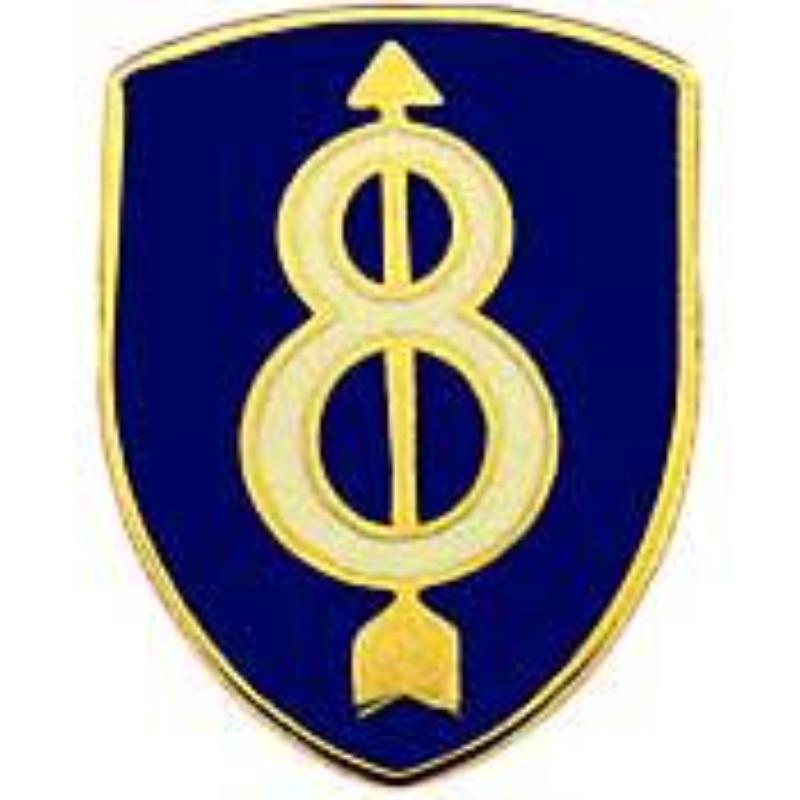 Army Pin - 8th Infantry Division - 1 in. - Durable Military Design