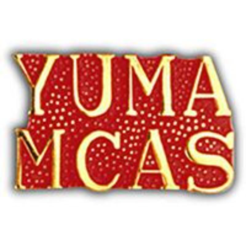 P15399 Pin - USMC, Script Yuma MCAS - 1 in.