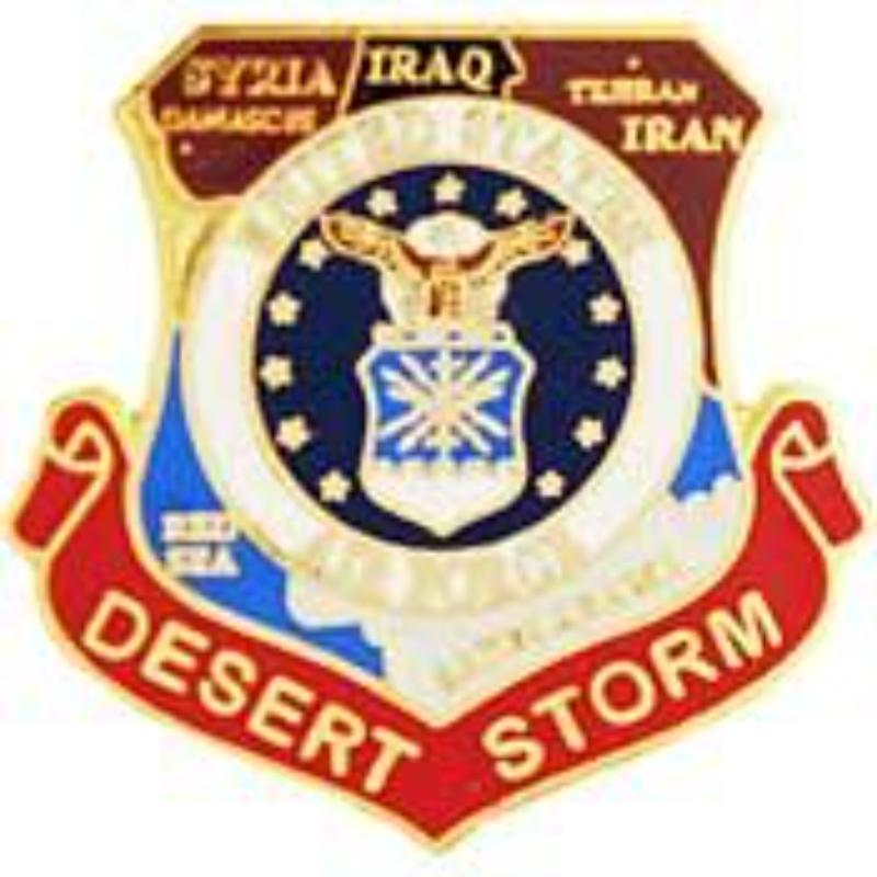 P15578 Pin - Desert Strom USAF, Map - 1 in.