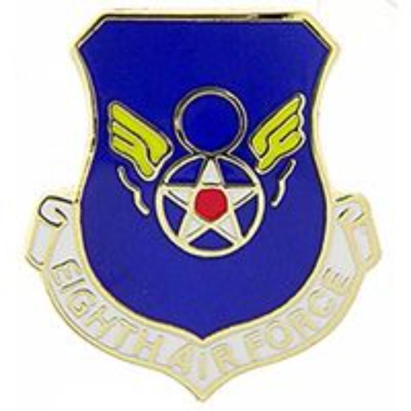 P15747 Mini Pin - USAF, 8th, Shield - 0.75 in.