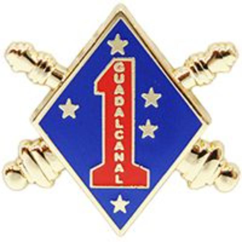 USMC 1st Division Artillery Pin - Red/Gold - 0.94 in. - Durable Design