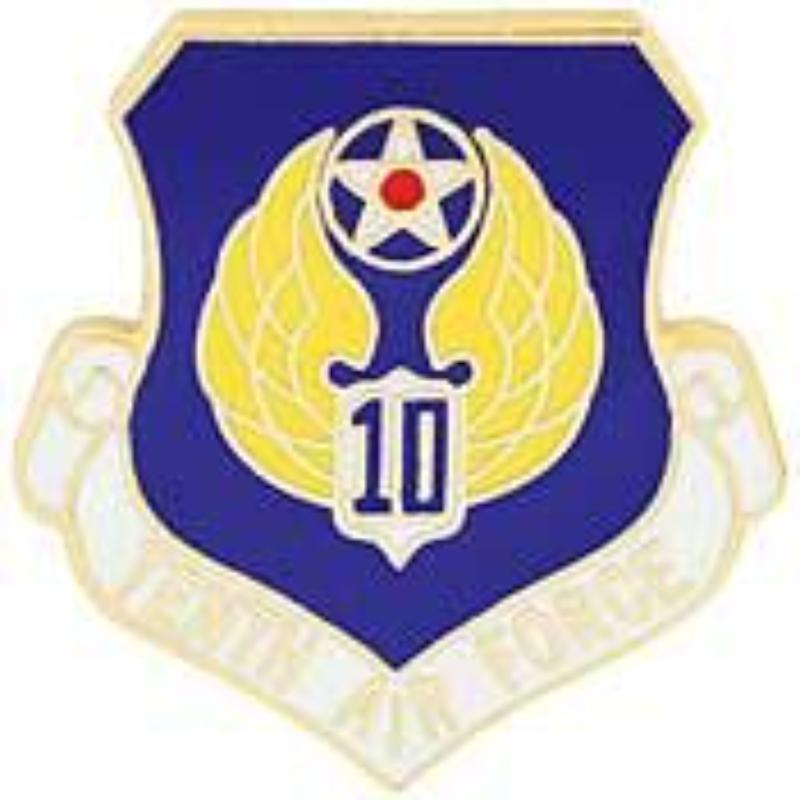 P15957 Pin - USAF, 10th, Shield - 1 in.