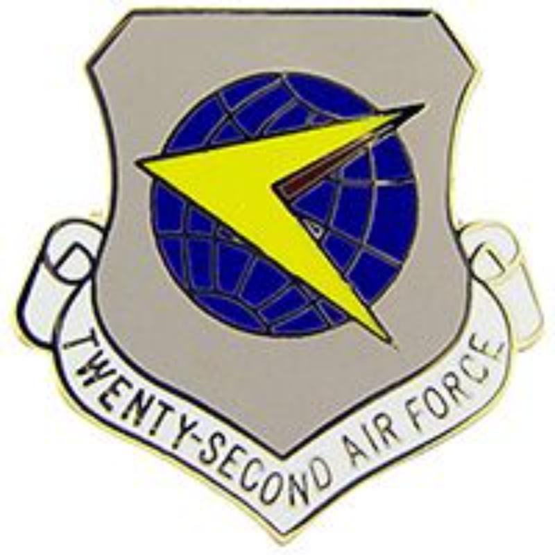 P15969 Pin - USAF, 22nd, Shield - 1 in.