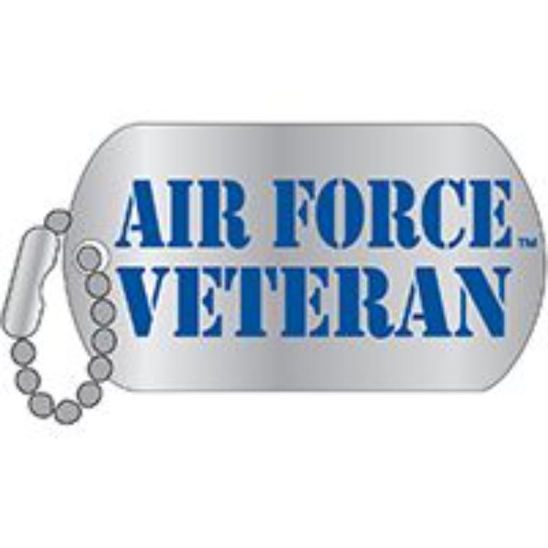P62379 Pin - USAF Veteran - Dog Tag - 1.25 in.