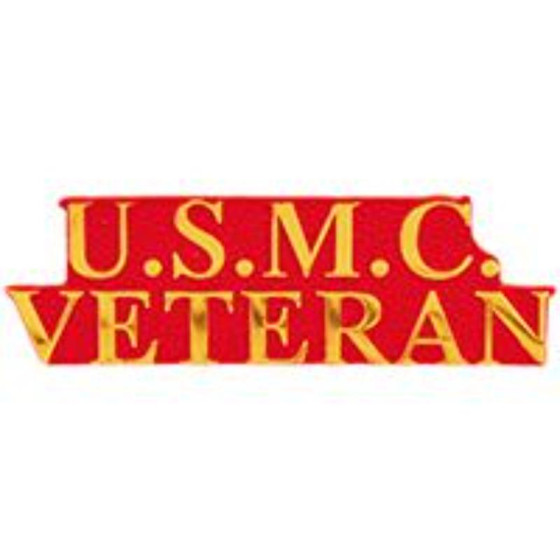 P62613 Pin - USMC, Script Veteran - 1.63 in.