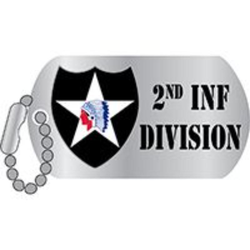 P62841 Pin - Army, 2nd Infantry Division - Dog Tag - 1.25 in.