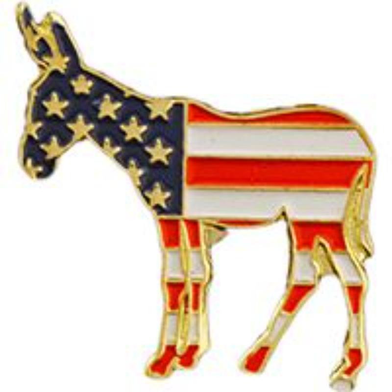 Democrat Party Pin - Multi-Color - 1 in. - Durable Design