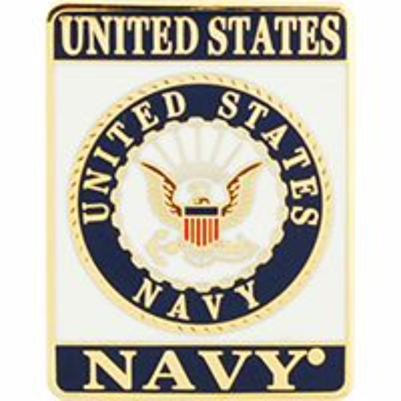 P64020 Pin - USN Logo, Rectangle - 1.125 in.