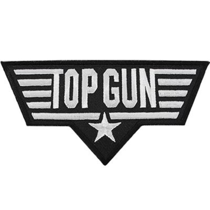 PM0245 Patch - USN, Top Gun, Sheild - Black & White - 4.5 in.
