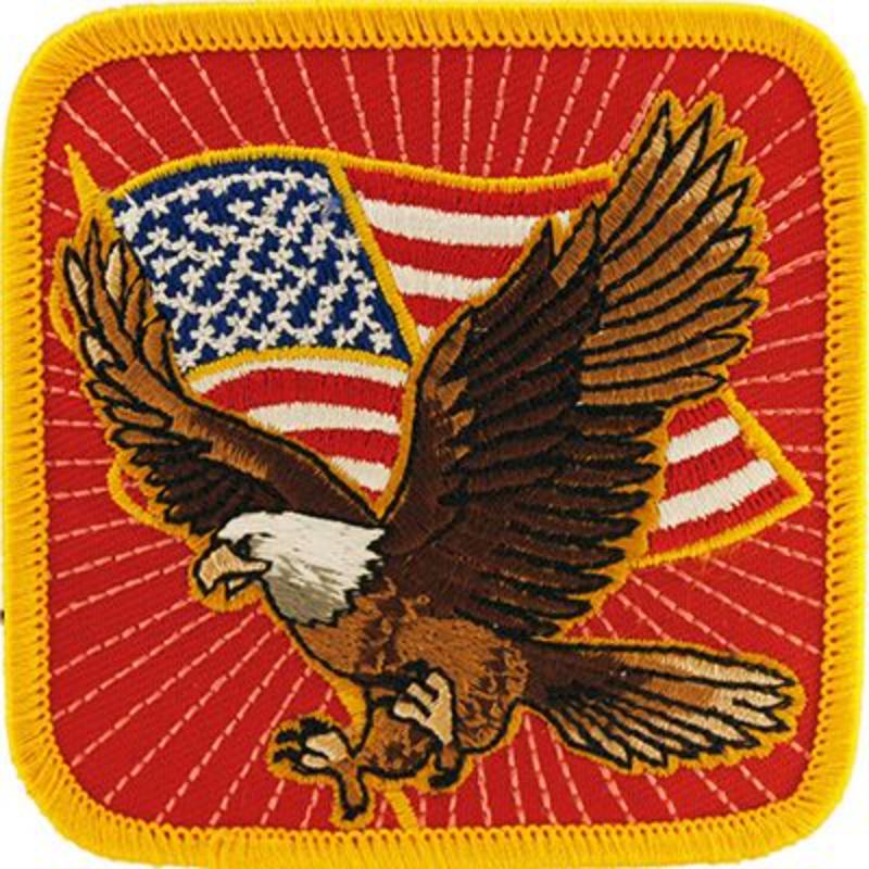 PM0369 Patch - USA, Eagle, Flag - 3.13 in.