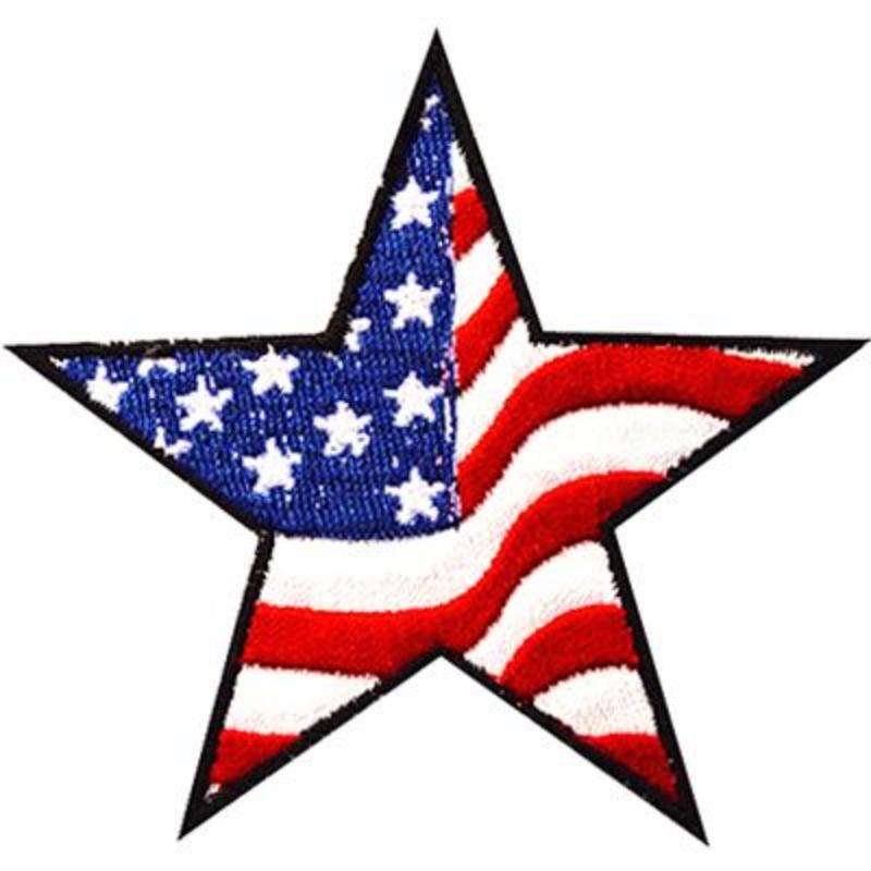 PM0381 Patch - USA, Stars & Stripes Wavy - 3 in.
