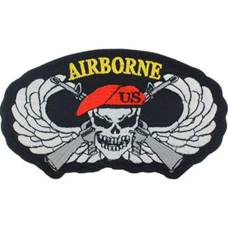 PM0423 Patch - Skull, Airborne - 4.38 in.