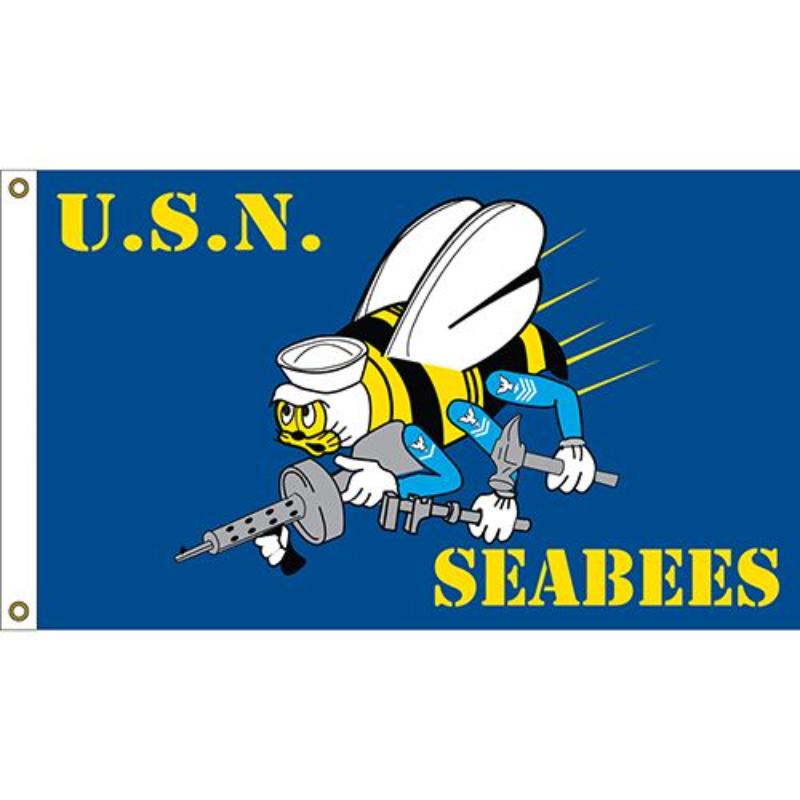 F1325 Flag - USN, Seabees - 3 x 5 ft.
