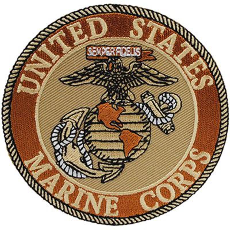 PM0893 Patch - USMC Logo 3D - Desert - 3.63 in.