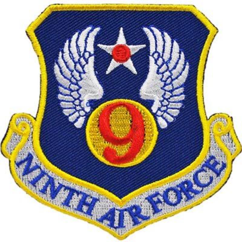 PM0909 Patch - USAF, 9th, Shield - 3.63 in.
