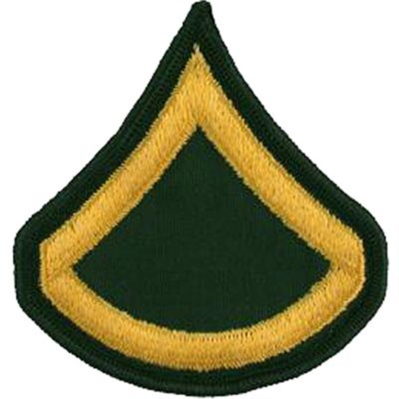 PM1002 Patch - Army, E3, PFC - Dress Green - Set of 2 - 3.13 in.