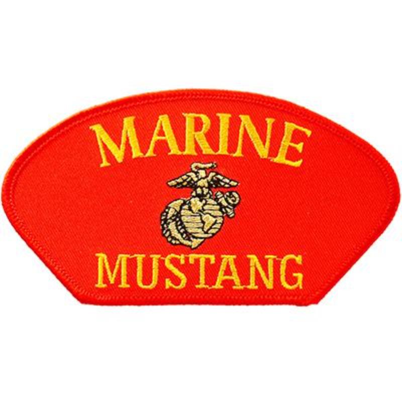 PM1385 Patch - USMC, Hat, Mustang - Red - 5.25 x 3 in.