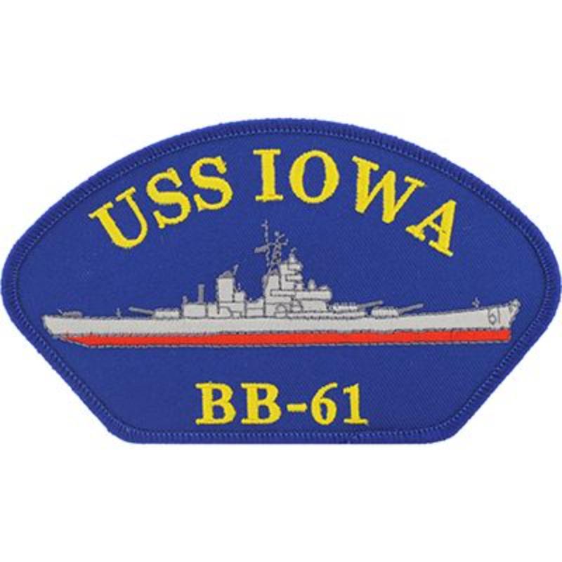 PM1458 Patch - USS, Iowa - 5.25 x 3 in.