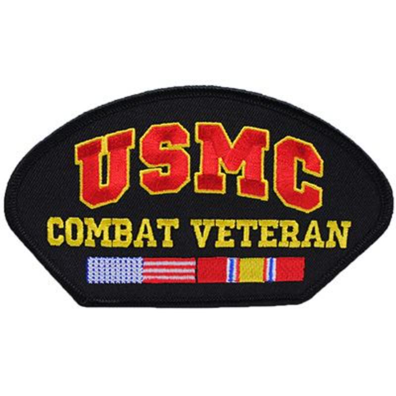 PM1687 Patch - USMC, Hat, Recon - Black - 5.25 x 3 in.