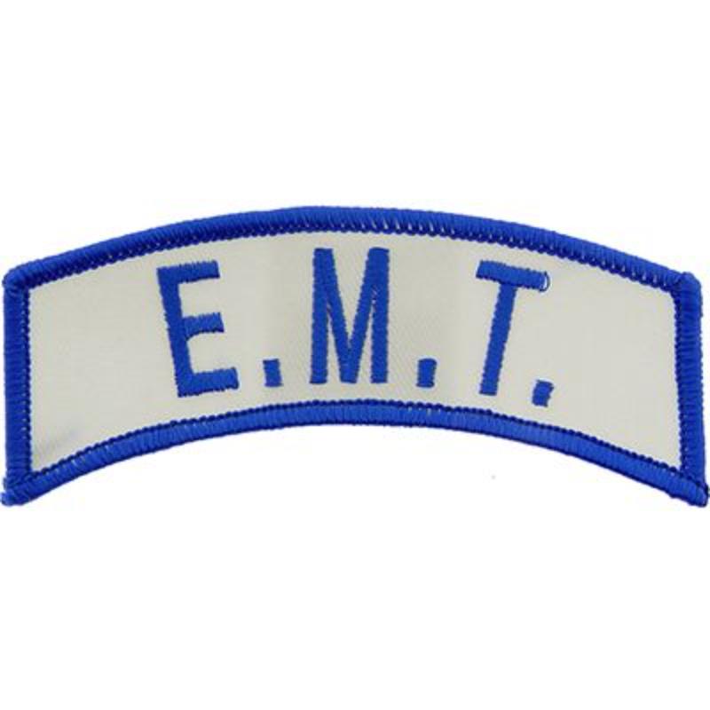 PM3408 Patch - EMT, Tab - Blue & White - 4.13 x 1.25 in.
