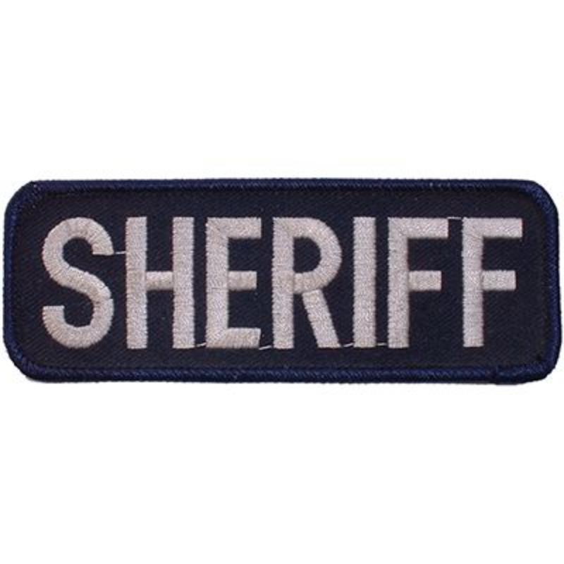 PM4069 Patch - Sheriff Tab - White & Blue - 4.5 in.