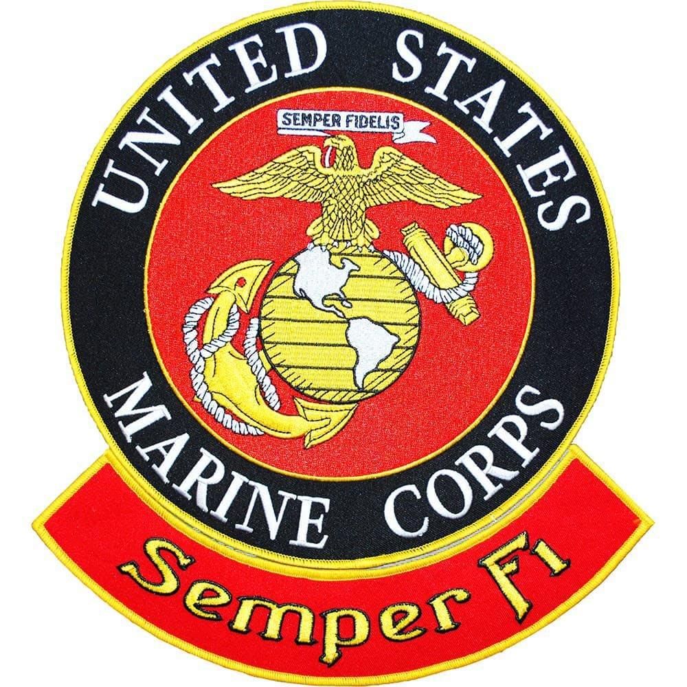 PM9019 Patch - USMC Logo, Semper FI - Extra Large - 12 in.