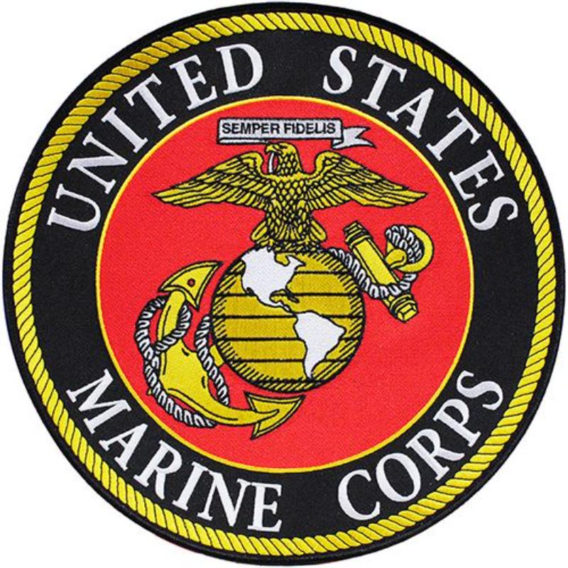 PM9106 Patch - USMC Logo 10 - Yellow & White - 10 in.