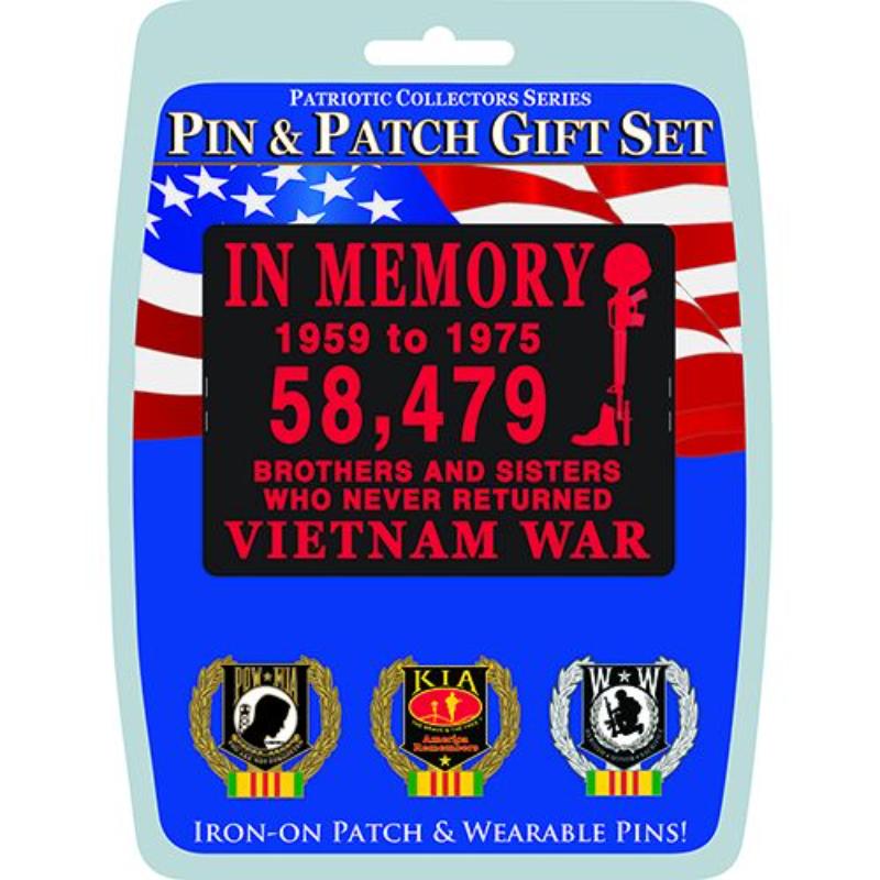 Picture of Eagle Emblems DIS0029 Gift Set - Vietnam In Memory - 3 Pins & 1 Patch