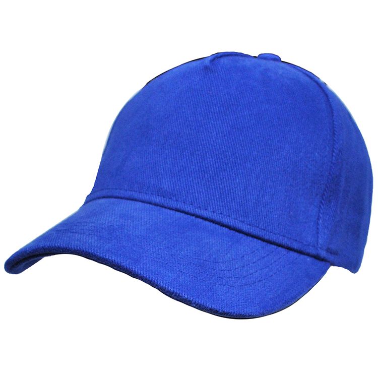 CP00012 Cap - Plain, 5 Panel - Light Blue - Brushed Twill - Cloth Hook & Eye Closure - Medium