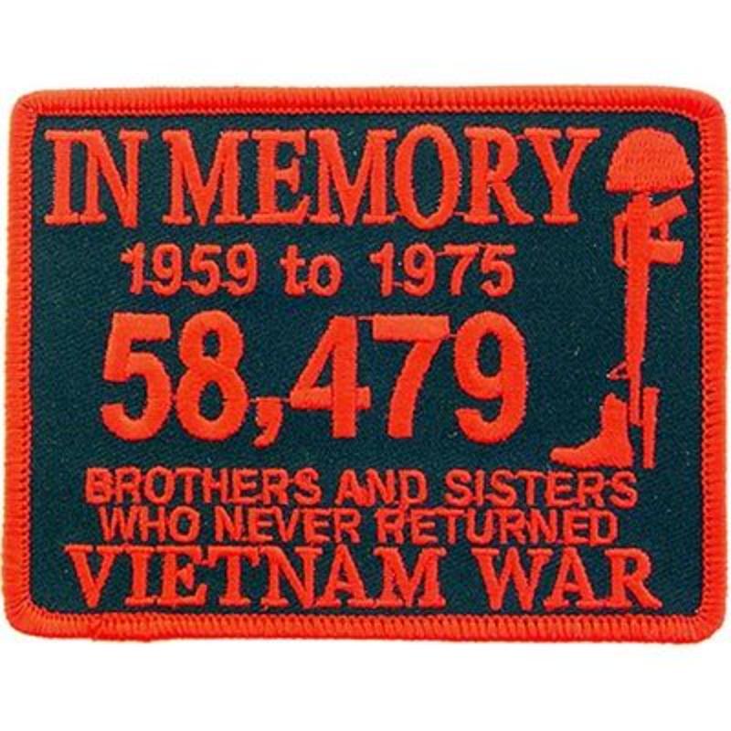PM1345 Patch - Vietnam, In Memory - Red & Black - 4 x 3 in.