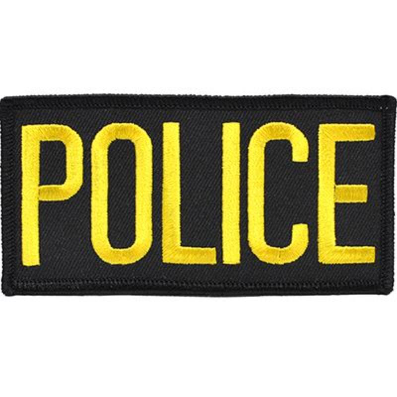 PM4112 Patch - Police Tab - Yellow & Black - 4 x 2 in.