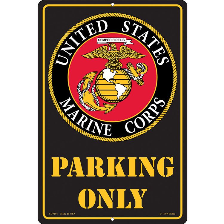 SG9101 Sign - U.S.Marines, Parking - 12 x 18 in.