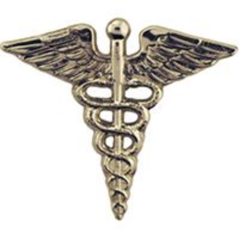 Medical Caduceus Mini Pin - Silver - 0.75 in. - Durable Design