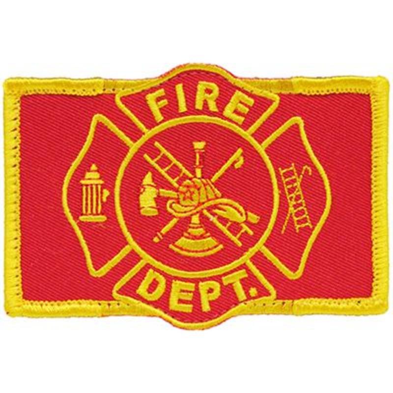 PM3838V Patch - Fire Department Logo, Rectangle - Cloth Hook & Eye - 3.5 x 2.5 in.