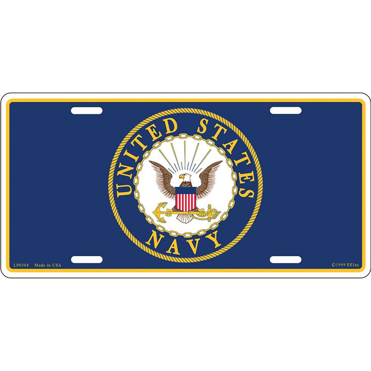 LP0304 License Plate Frame - USN Logo - 6 x 12 in.