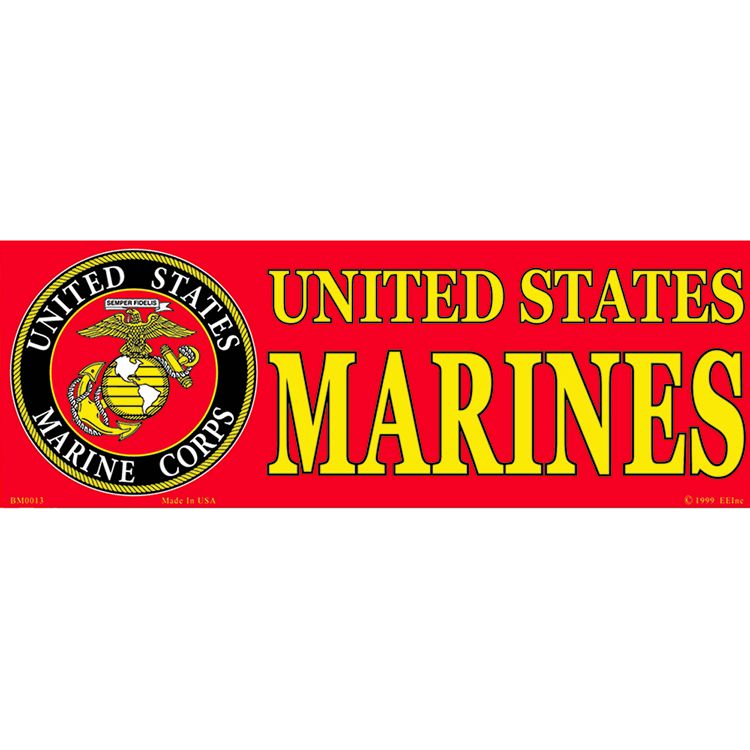 BM0013 Sticker - USMC Logo, Marines - 3.5 x 10 in.